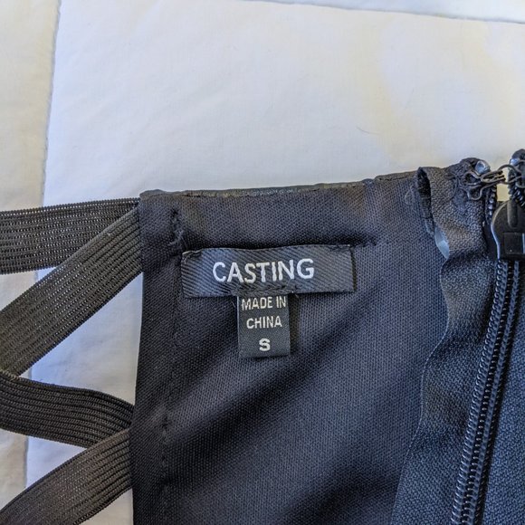 Casting Hi-Low Burgundy Dress with Black Leather Top - Picture 3 of 4